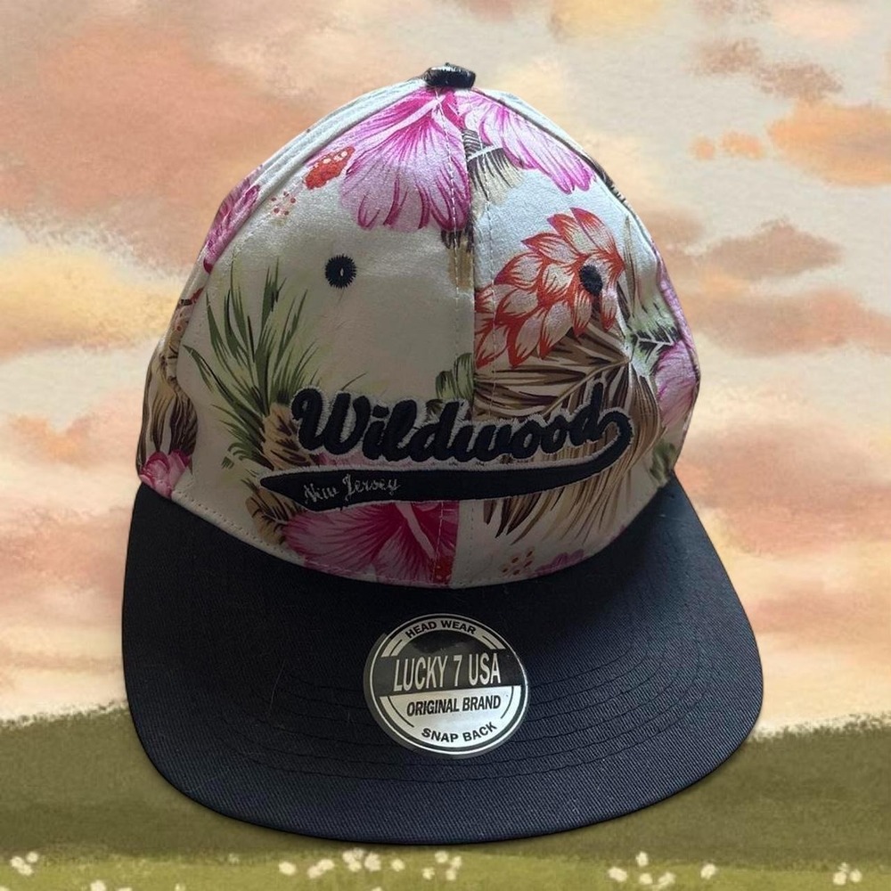 Wildwood New Jersey floral snapback hat perfect for the board walk